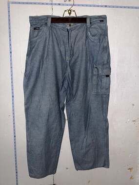 Vintage FUBU The Collection Baggy Carpenter Cargo Denim Jeans Size 42